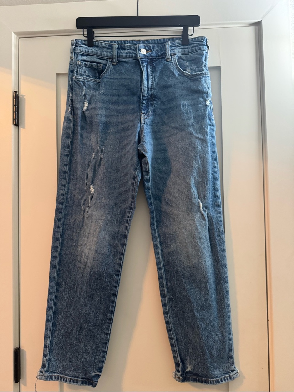 Pilcro Medium Blue Distressed Boyfriend Jeans